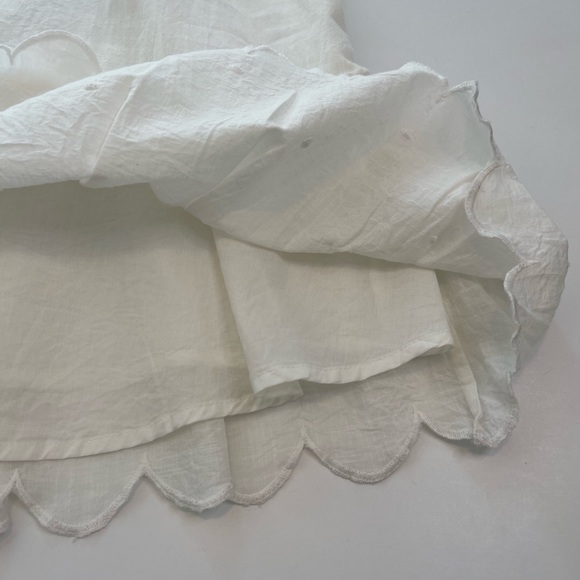 Anthropologie Letmebe Embroidered Eyelet Lace Peplum White Tunic NWT Size 4 - Picture 10 of 16